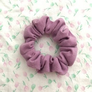 Cotton Jersey Scrunchie Hair Tie Lavender Purple Regular Size 3 Inch